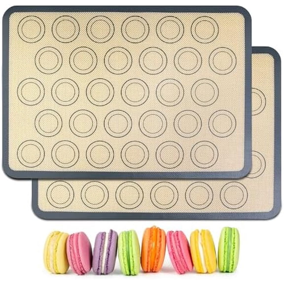 Onsinn Macaron Silicone Baking Mats, 16.5 x 11.6 Inch, 2 Pack, Nonstick