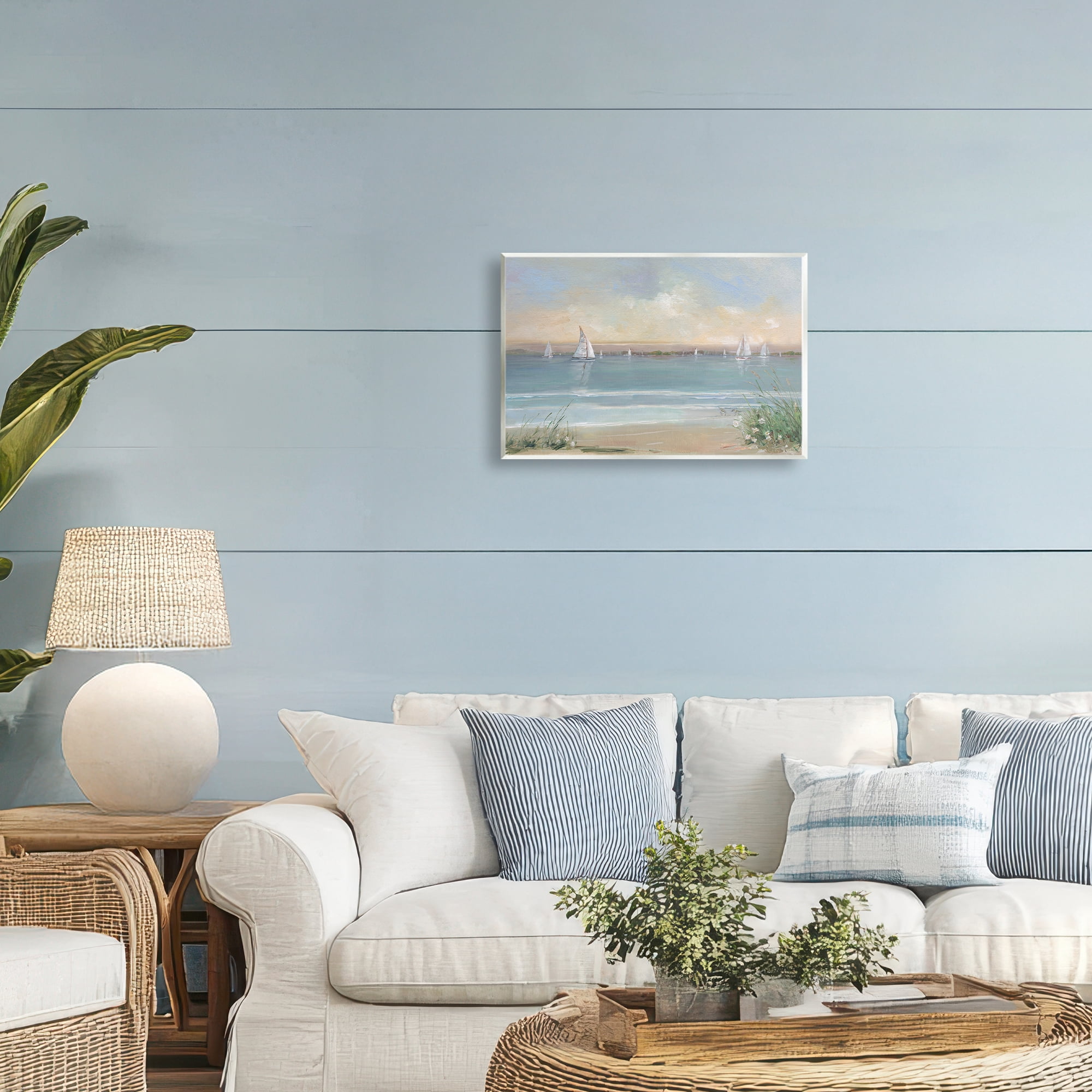 Stupell Industries Coastal Sailing At Dawn Wall Plaque Art, design by Sally Swatland