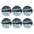 thumbnail image 2 of Disketp Blue Marble Funny Coasters,6 Pcs Leather Coasters With Holder, Perfect Housewarming Hostess Gifts,Protect Furniture From Water Marks Scratch And Damage, 2 of 9