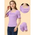 thumbnail image 2 of Blusa de Ganchillo de encaje Allegra K para Mujer Púrpura M, 2 of 4