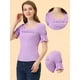 thumbnail image 2 of Blusa de Ganchillo de encaje Allegra K para Mujer Púrpura M, 2 of 4