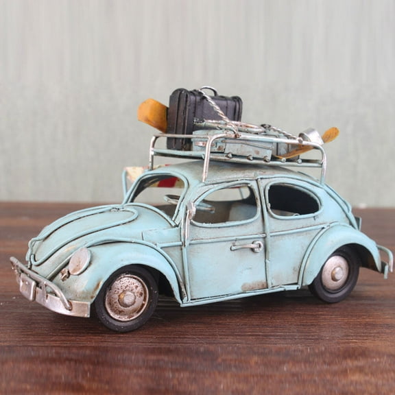 WEUVEB Vintage Toy Car Blue Iron 1Pack 5.9x2.8x3.1in