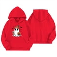 thumbnail image 4 of Gunia Toddler Halloween Ghost Sweatshirt Boy Girl Hoodie Pullover Sweatshirt Cute Printed Long Sleeve Casual Outfit For Youth Warm Fall Winter Clothes Tops Red 3-4 Years, 4 of 4