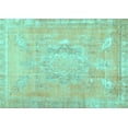 thumbnail image 1 of Ahgly Company Indoor Rectangle Abstract Turquoise Blue Contemporary Area Rugs, 2' x 4', 1 of 4