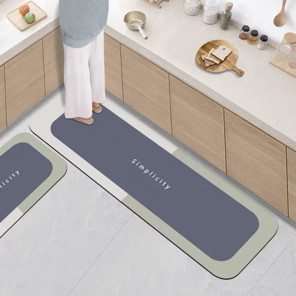 Alfombrilla de cocina de barro de diatomeas, impermeable, antideslizante, resistente a la suciedad, absorbente, para puerta de entrada, tira de alfombra de secado rápido
