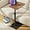 Chestnut Brown Table and Black Base, variant on Bamboo Sofa Tray Table C Shaped Side End Table with Metal Base, Adjustable Height Swivel Snack Couch for Bed Small Spaces Living Room Natural Table and Black Base