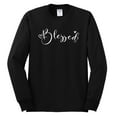 thumbnail image 2 of Wild Bobby, Blessed Inspirational Quote Heart Love, Inspirational/Christian, Men Long Sleeve Shirt, Black, 3XL, 2 of 3