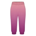 thumbnail image 3 of Scyoekwg Lightweight Capris for Women Mid Waist Lightweight Capris Joggers Workout Athletic Yoga Pants Summer Casual Comfy Loose Gradient Color Trendy Ladies Capris Pants (Hot Pink,XL), 3 of 6