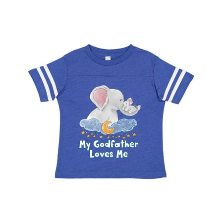 

Inktastic My Godfather Loves Me Cute Elephants Cloud Moon and Stars Gift Toddler Boy or Toddler Girl T-Shirt