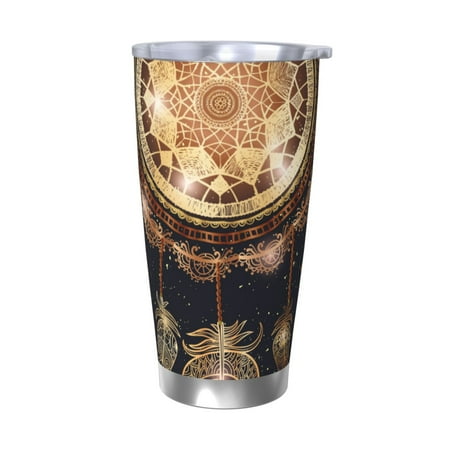 

Logiee Dreamcatcher With Mandala Print 20OZ Car Cup with Lid Stainless Steel Vacuum Insulated Double Wall Travel Tumbler Durable Insulated Coffee Mug Thermal Cup with Straw-Without Straw