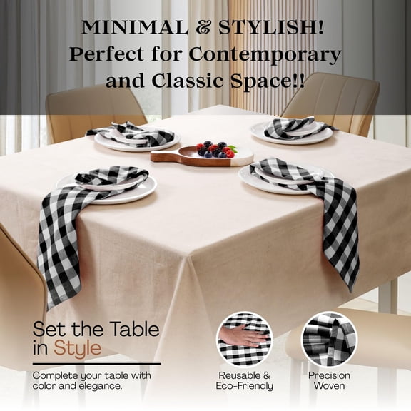 HEIRLOOM COMFORT Gingham Check Combo Cloth Napkins Set of 12, 18"x18", 100% Cotton, Super Absorbent & Reusable, Washable Fabric Napkins Dinner, Events, Everyday Use, Red, Black, Teal White