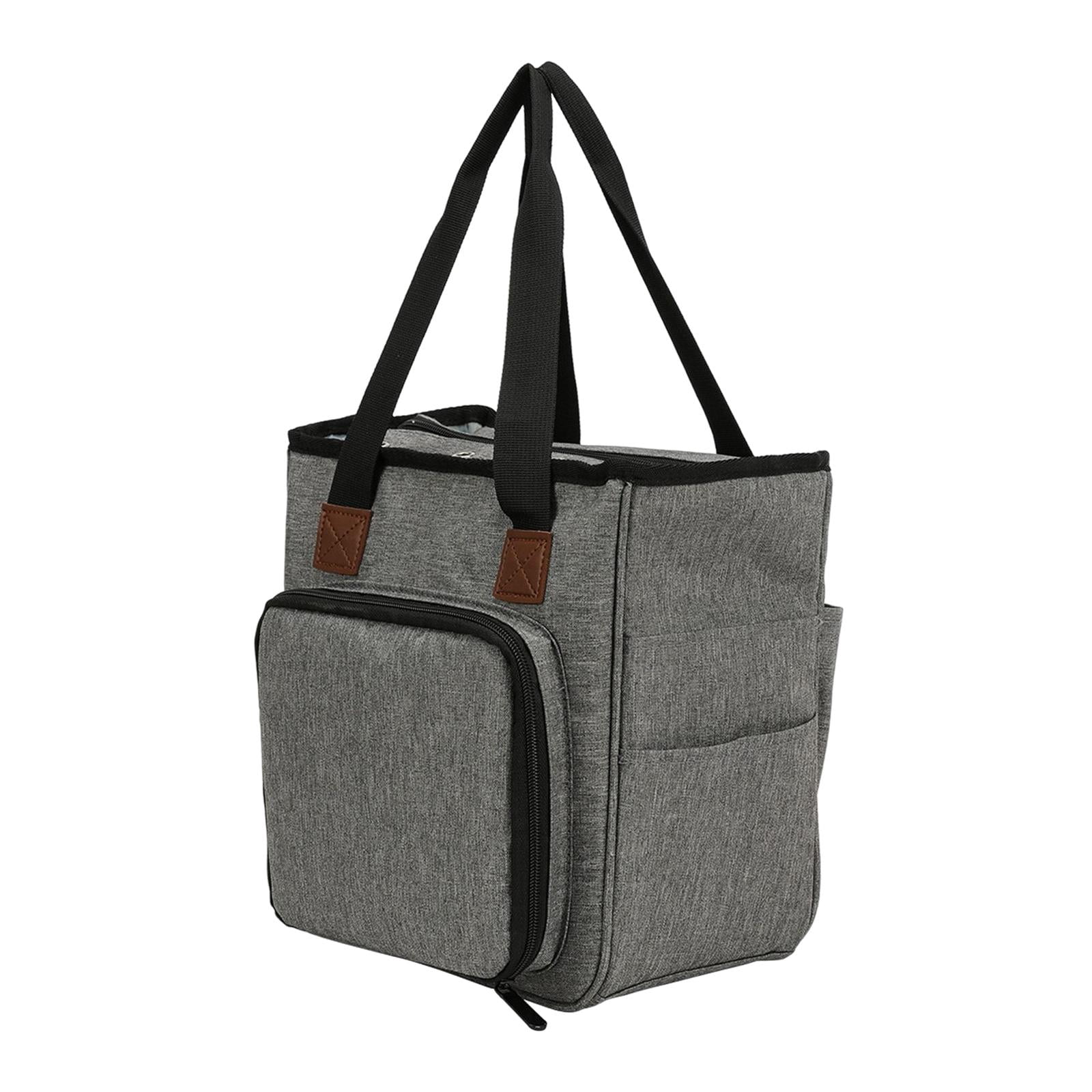 S SERENABLE Knitting Bag Portable Yarn Storage Bag for Wool Crochet Hooks Sewing Supplies DIY Household Organizer, Embroidery Needlework Handbag , gray, 26cmx14cmx23cm
