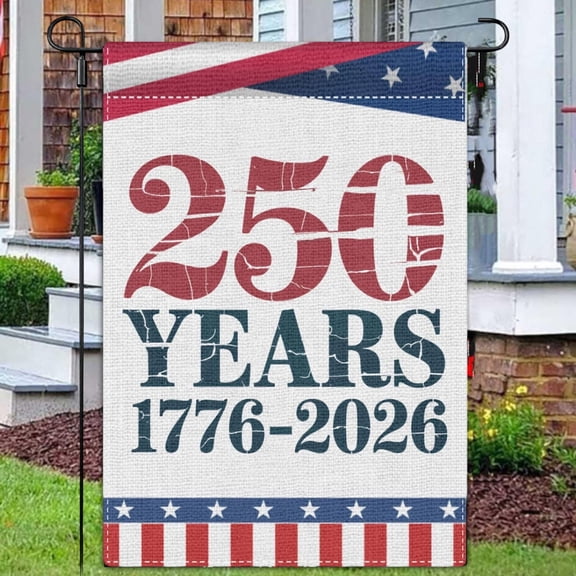 Us 250Th Anniversary Decorative Garden Flag (Single-Sided), 1776-2026 Patriotic American Flag For Yard Outdoor Decoration, Garden Flag Decoration For Home Garden Patio, Memorial