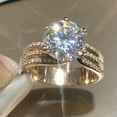 thumbnail image 2 of Elegant Engagement 18k Yellow Gold Plated Rings Cubic Zirconia Jewelry Sz 6-10, 2 of 7