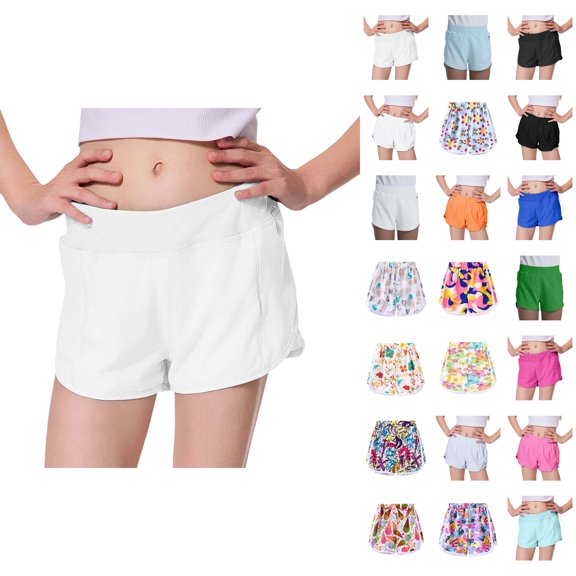 Girls Athletic Shorts For Sport Running Yoga Gym Breathable Casual Workout Summer
