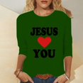thumbnail image 2 of PMUYBHF Débardeur long Vert pour Femmes 4 Juillet 2024 Mode Décontractée Col Rond Manches Mi-Longues Printemps Confortable Thème de Pâques Imprimé T-Shirt Haut 11, 2 of 4