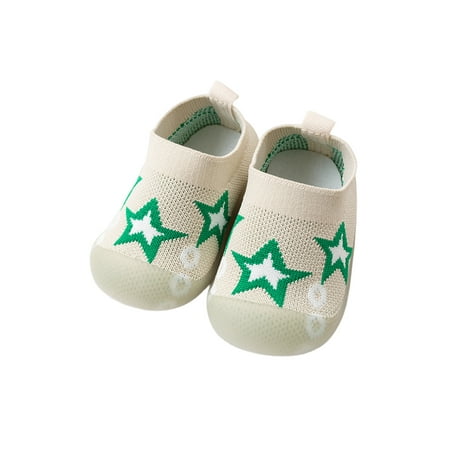 

Daeful Girls Boys Floor Sock Shoes Slip On Walking Shoe First Walker Flats Indoor Breathable Comfort Knit Upper Socks Khaki 9.5C