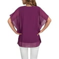 thumbnail image 3 of Top de gasa,Top de gasa suelto Top de gasa suelto con volantes Camisa de gasa para mujer Rendimiento sólido, 3 of 6