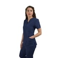 thumbnail image 3 of Women's Button V-Neck Scrub Top Medical Nursing JDM Uniforms, 3 of 5