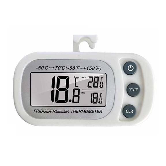 Digital Refrigerator Thermometer with Magnetic Back, Indoor Freezer Temperature Monitor with LCD Display for Kitchen and Home
