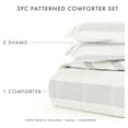 thumbnail image 4 of Noble Linens 3-Piece Light Gray Distressed Stripe ReversiblePrint Comforter Set, King/CalKing, 4 of 9