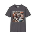 thumbnail image 2 of Basset Hounds "Sleepytime Reading a Good Book" Unisex Softstyle T-Shirt, 2 of 11