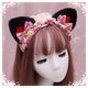 thumbnail image 1 of Lindo accesorio para el cabello de Lolita, diadema de Lolita de peluche de gato, diadema con orejas de gato de encaje, 1 of 4