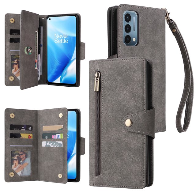 Case for OnePlus Nord N200 5G Magnetic Leather Zipper Wallet Cover Card Holder