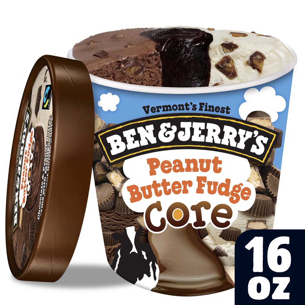 Ben & Jerry's Peanut Butter Fudge Core Ice Cream, 16 oz