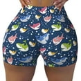 thumbnail image 2 of Haiem Colorful Cartoon Shark No Front Seam Biker Shorts for Women Yoga Workout Gym Bike Shorts with Tummy Control Moisture-Wicking-X-Large, 2 of 9
