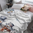 thumbnail image 3 of Blue Christmas Throw Flannel Blanket 30x40In Snowman Gift Flower Holly Eucalyptus Super Soft Cozy Bed Blanket, Lightweight Plush Fuzzy Bed Throw for Bedroom Sofa Couch Living Room, 3 of 4