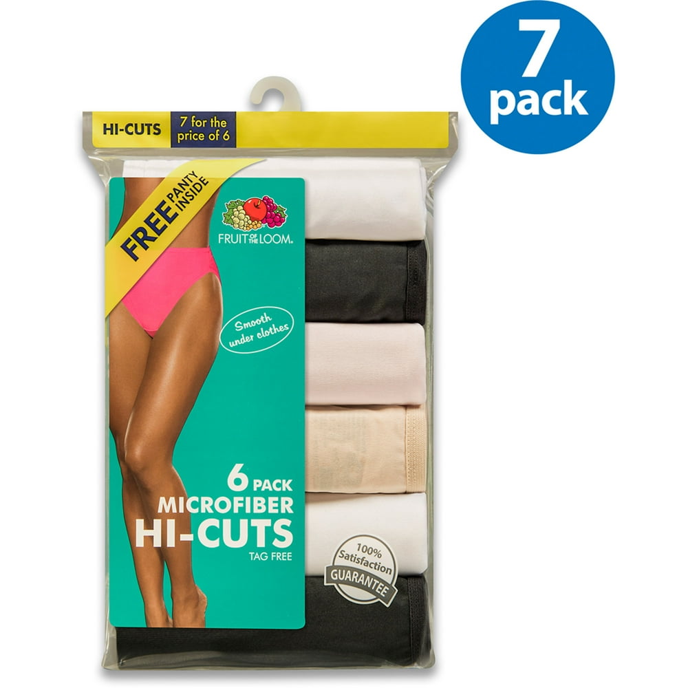 Fruit of the Loom Ladies' Microfiber Hicuts 6+1 Bonus Pack Walmart