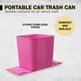 thumbnail image 5 of Haussimple Car Trash Can Garbage Bin Waterproof Auto Wastebasket Pink- High 7.5", Length 7.5", 5 of 10