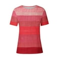 thumbnail image 4 of DeHolifer Women's T-Shirts Plus Size Casual Crewneck Strip Printed Short Sleeve Pullover Tops Summer Loose T-Shirts Multicolor XL, 4 of 4
