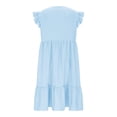 thumbnail image 4 of LWavelet Women's V-Neck Ruffle Sleeve Tiered Mini Dress for Casual & Party Wear Sky Blue M, 4 of 5