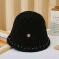 thumbnail image 4 of Winter Lamb Wool Warm Casual Bucket Hat Panama Hat Fisherman Cap Sun Cap PINK, 4 of 8