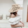 thumbnail image 2 of Chapeaux de Soleil pour Femmes Chapeau de Robe à Grand Feuille pour Douche Nuptiale et Plage, 2 of 5