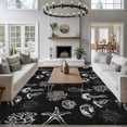 thumbnail image 3 of 5'x8' Area Rugs, Black Coastal Indoor Outdoor Area Rug for Living Room Bedroom, Nautical Starfish Jellyfish Seahorse Washable Bathroom Rugs Kitchen Floor Carpet Mats Home Decor Aesthetic, 3 of 8