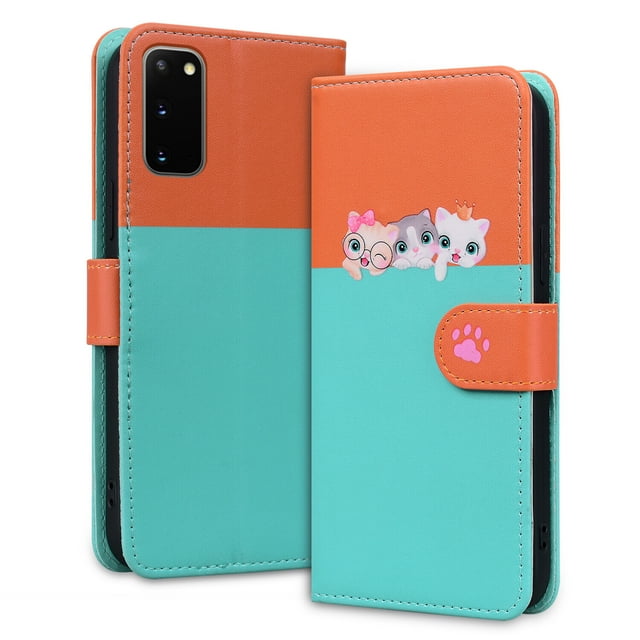 Compatible with Samsung Galaxy S20 5G Cute Animals Pattern Wallet Case with Card Slots Flip Cover