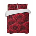 thumbnail image 2 of Red Roses Twin Size Down Alternative Comforter, Lightweight Comforter Quilt Bedding Set with Pillow Shams Valentine's Day Flowers Floral Vintage All Seasons Bed Comforter Duvet Insert 68"x86", 2 of 7
