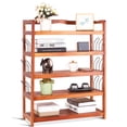 thumbnail image 4 of Costway 5-Tier Wooden Shoe Rack Shelf Storage Organizer Entryway W/ 6 Shoe Stretcher, 4 of 10