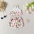 thumbnail image 5 of Baby Outfits For Girls Western Style Cartoon Pattern Printed Camisole Top And Shorts Two Pieces Set Girls' Clothing Sets Pink 2 Years-3 Years, 5 of 7