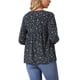 thumbnail image 3 of INSPIRAR CHIC Blusas Florales para Mujeres con Cuello en V de Manga Larga Estilo Babydoll Fluidas para Primavera Verano Talla S Azul Oscuro, 3 of 6