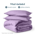 thumbnail image 3 of Bare Home Luxury Duvet Cover and Sham Set - Premium 1800 Collection - Ultra-Soft - King, Lavender, 3-Pieces, 3 of 10