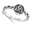 thumbnail image 4 of Triquetra Norse Symbol Eternal Life Ring .925 Sterling Silver Band Jewelry Female Male Unisex Size 9, 4 of 4