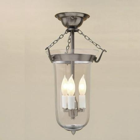 Jvi Designs 3 Light Bell Jar Elongated Semi Flush Mount Jvi Designs 3 Light Bell Jar Elongated Semi Flush Mount