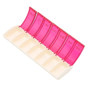 Herwey Weekly Pills Organizer Elderly Patient Portable 7 Day Pills Case For Cod Liver Oil Vitamins Red,Weekly Pills Case,Travel Pills Organizer