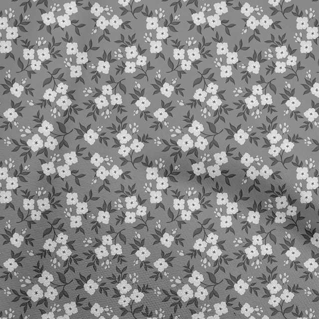 oneOone Polyester Spandex Gray Fabric Floral Craft Projects Decor Fabric Printed By The Yard 56 Inch Wide