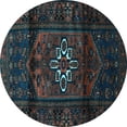 thumbnail image 1 of Ahgly Company Indoor Round Persian Light Blue Traditional Area Rugs, 4' Round, 1 of 4