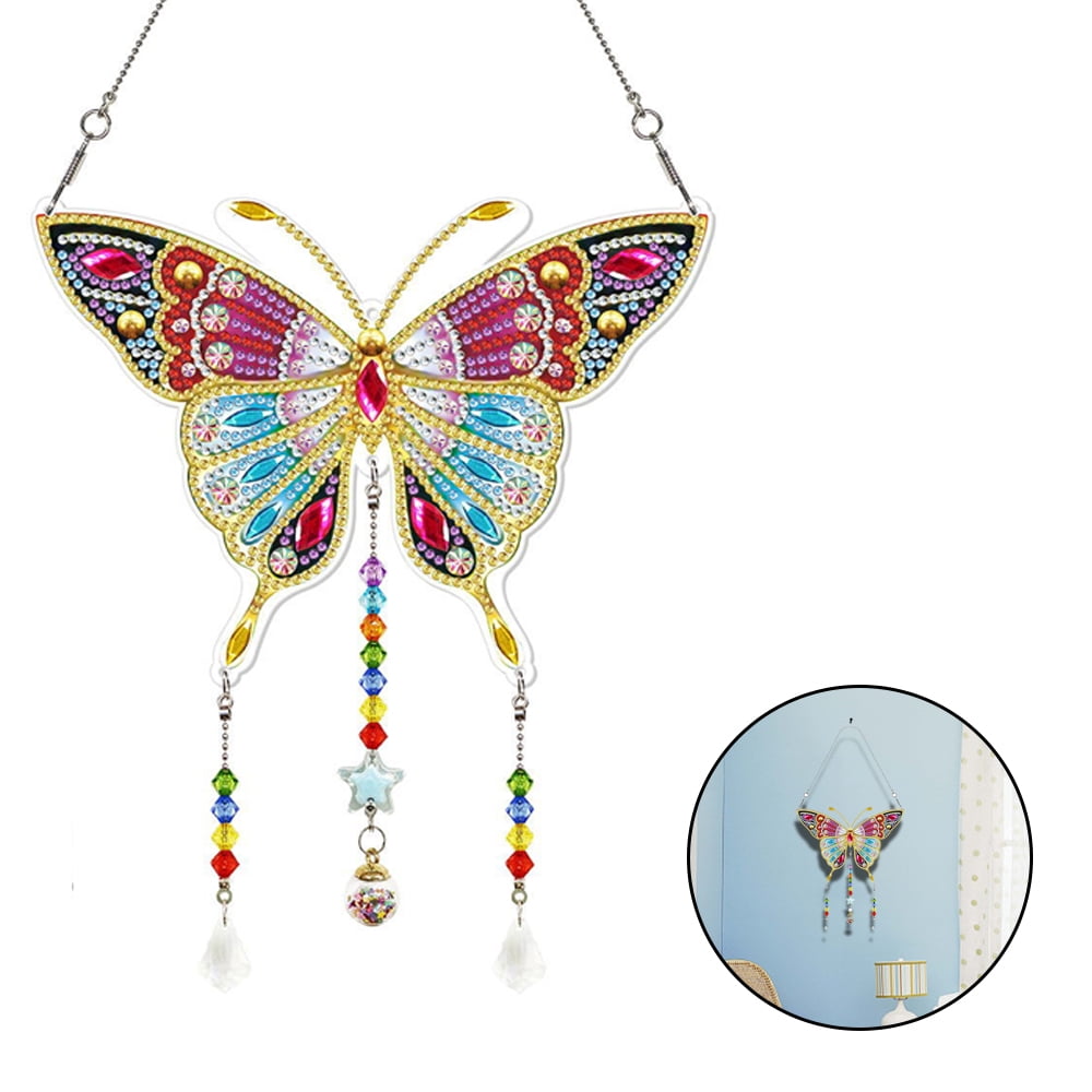 Diamond Dot Painting Kits for Adults Full Drill Live Butterflies for  Release for Memorial Diamond Kits for Kids 9-12 Keychain DIY Point Pendant  Ornament Rhinestone Christmas Diamond 5D 5PC Home Decor 